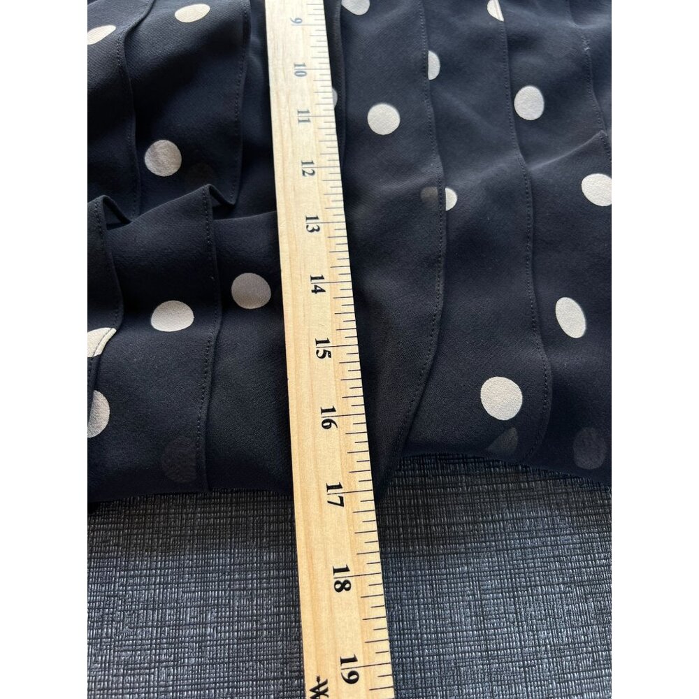 Vintage 90s hetta B Maxi Dress Sz 12 100% Silk Polka Dot Black White Sleeveless - Picture 9 of 13
